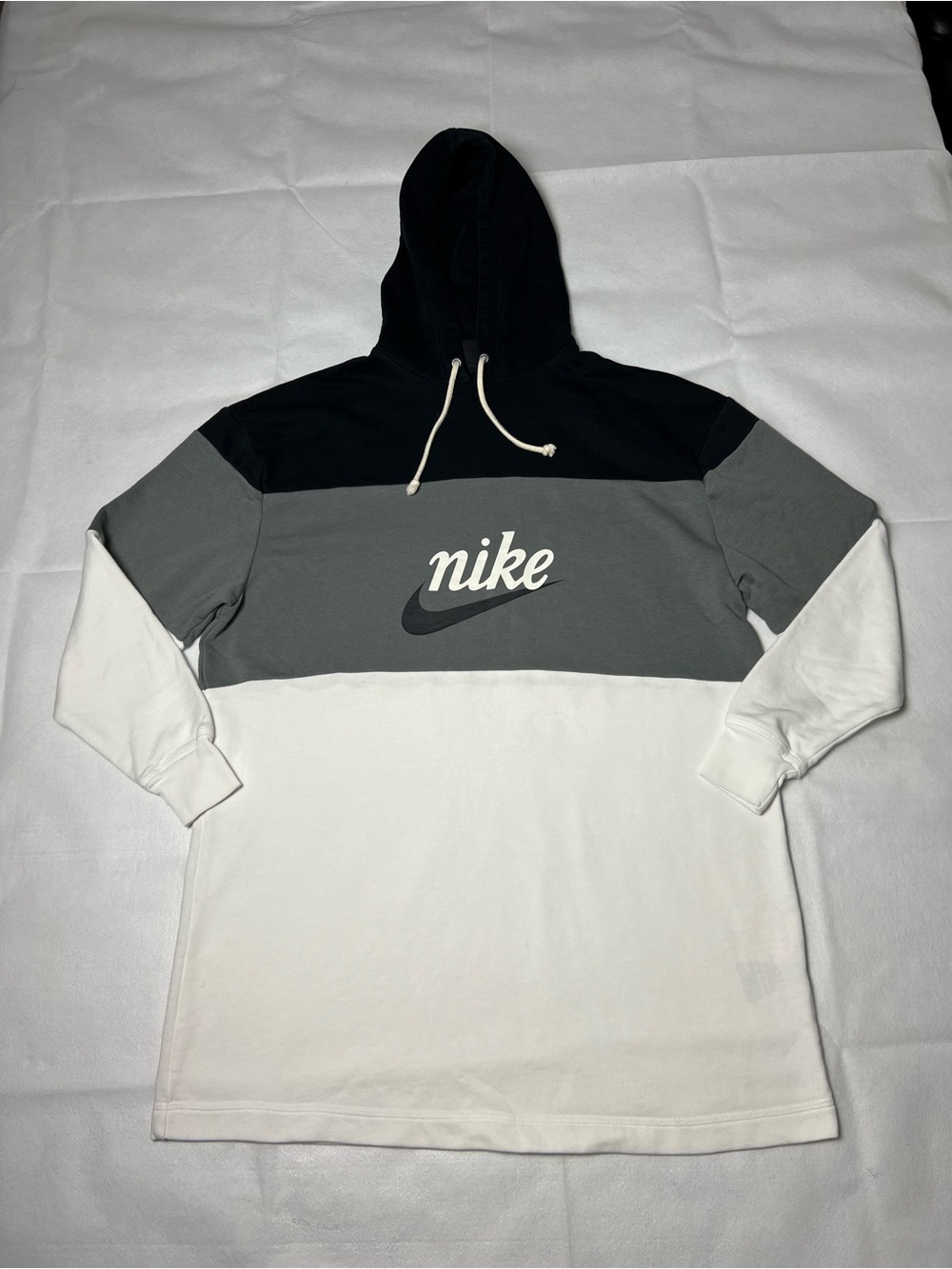 Nike Black/Gray/White Colorblock Pullover Hoodie